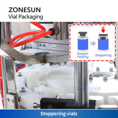 Máquina llenadora y tapadora de líquidos con bomba peristáltica de viales automática ZONESUN ZS-AFC20 