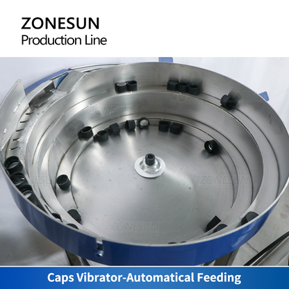 ZONESUN ZS-FAL180Z2 2 Nozzles Magnetic Pump Liquid Filling Capping Round Bottle Labeling  Production Line