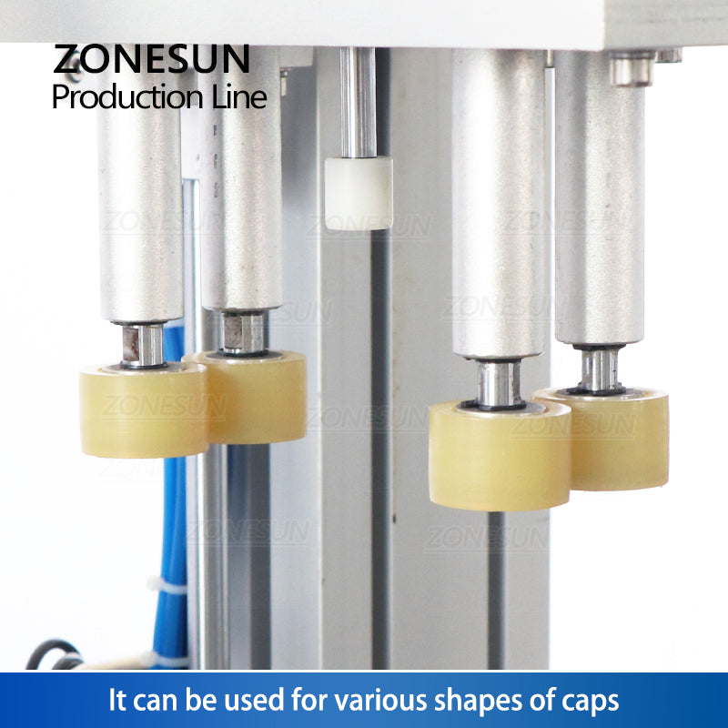 ZONESUN ZS-FAL180X4 4 Diving Nozzles Magnetic Pump Liquid Filling Capping Round Bottle Labeling Production Line