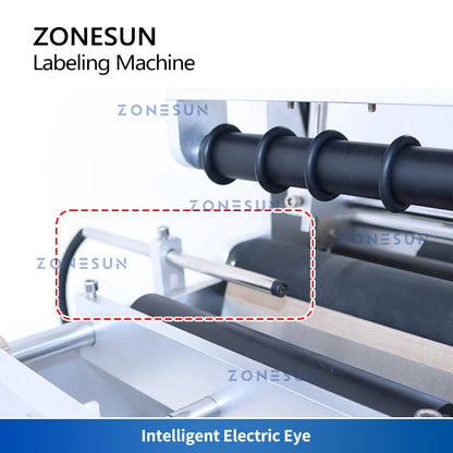 ZONESUN ZS-TB101 Slideway Single/Double Side Round Bottle Labeling Machine with Unloading Slide