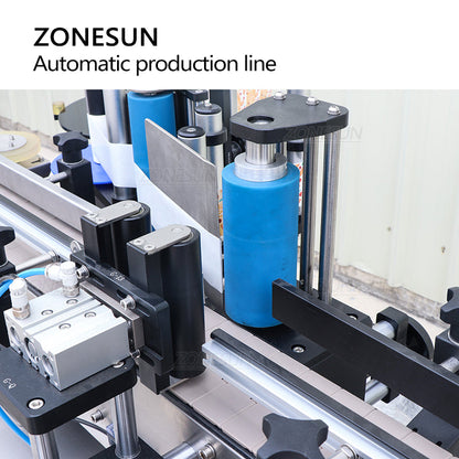 ZONESUN Full Automatic Paste Filling Screw Capping Round Bottle Labeling Machine with Unscrabler Production Line