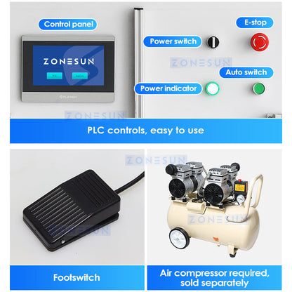 Máquina llenadora de líquidos corrosivos semiautomática ZONESUN ZS-YTCR4