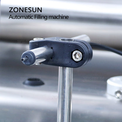 ZONESUN ZS-DTYT2L Pneumatic 2 Nozzles Piston Liquid Filling Machine With Conveyor Belt