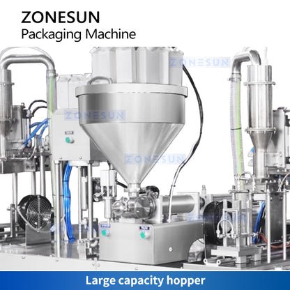 ZONESUN ZS-GTC1000 Semi Automatic Gable Top Carton Liquid Paste Filling Sealing Machine