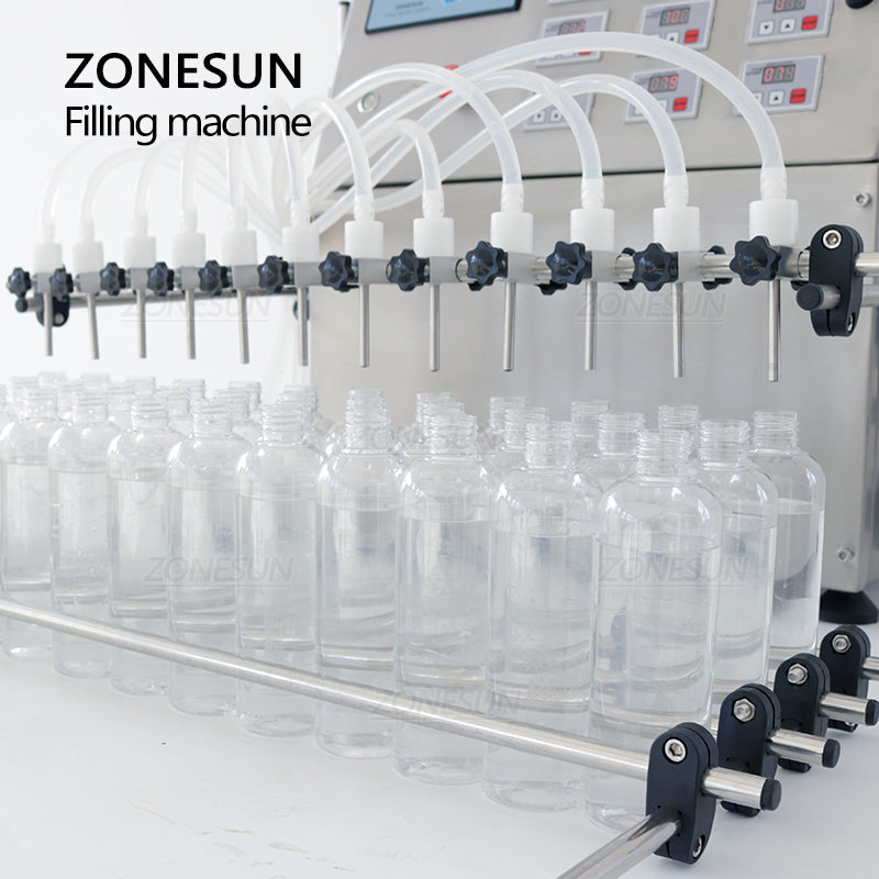 ZONESUN ZS-DPYT12P Semi-automatic 12 Nozzles Diaphragm Pump Liquid Filling Machine