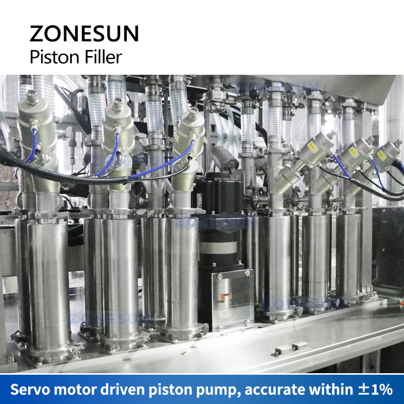 ZONESUN ZS-YT12T-12PX Máquina de llenado de pasta con servomotor de 12 boquillas con bomba de alimentación