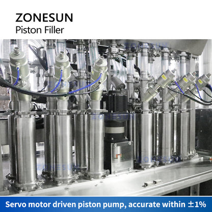 ZONESUN ZS-YT12T-12PX Máquina de llenado de pasta con servomotor de 12 boquillas con bomba de alimentación