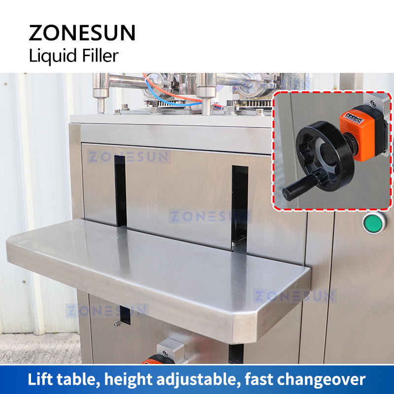 ZONESUN ZS-GTRP2 Máquina semiautomática de llenado de líquidos gruesos con bomba de rotor de 2 boquillas