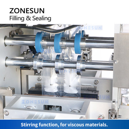 ZONESUN ZS-FS500Y-2 Full Automatic Double Lane 4 Sides Paste Bag Filling Sealing Machine