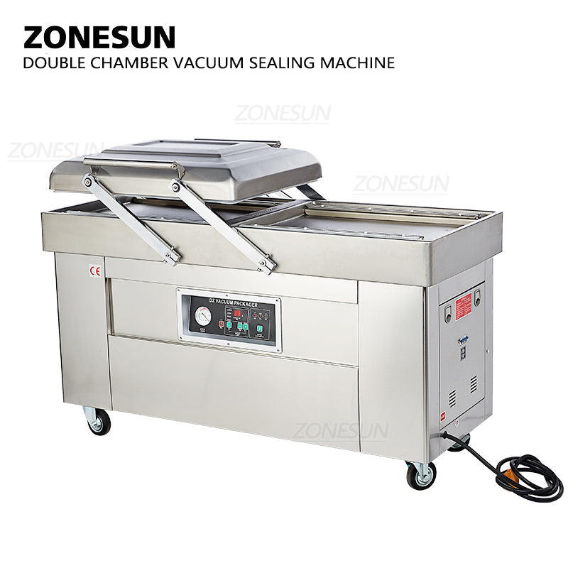 ZONESUN Automatic Double Chamber Vacuum Sealing Machine With Date Coder