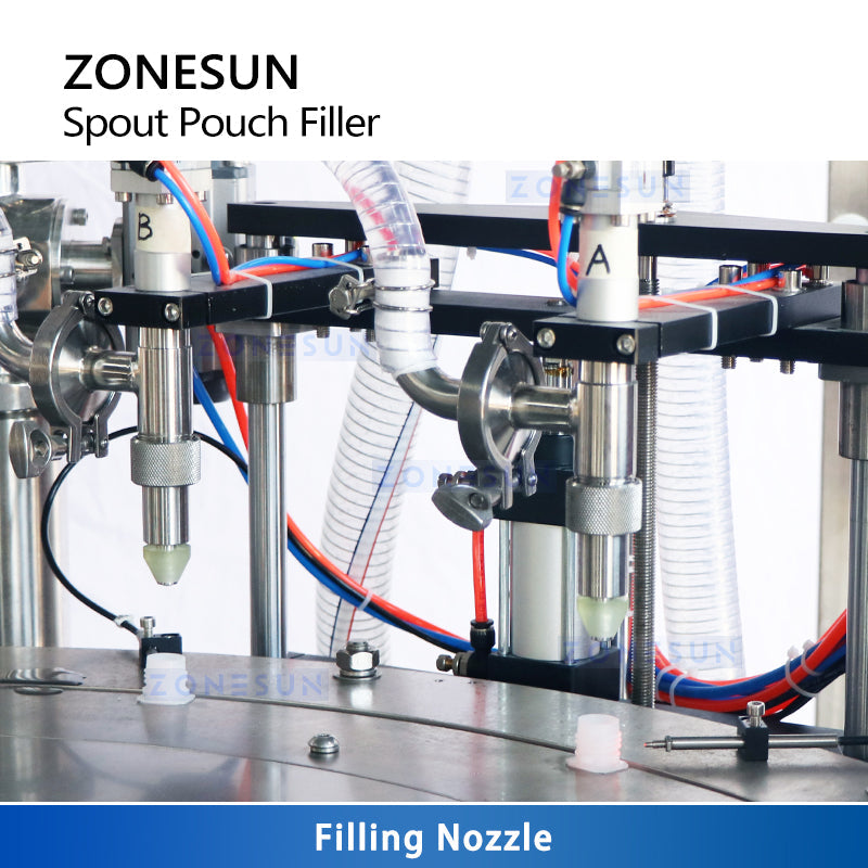 ZONESUN ZS-AFC12 Automatic Paste Liquid Spout Pouch Bag Filling Capping Machine