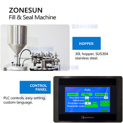 ZONESUN ZS-FXAP16 Automatic Paste Filling Tube Edge Folding Sealing Machine