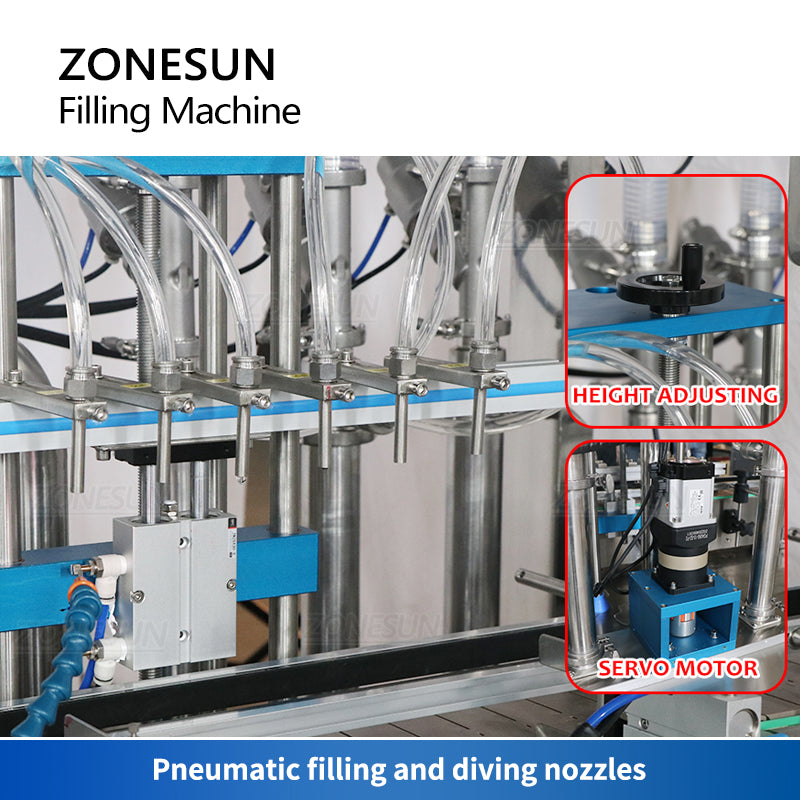 ZONESUN ZS-YT6T-6PX Macchina riempitrice per pasta con servomotore a 6 ugelli con pompa di alimentazione