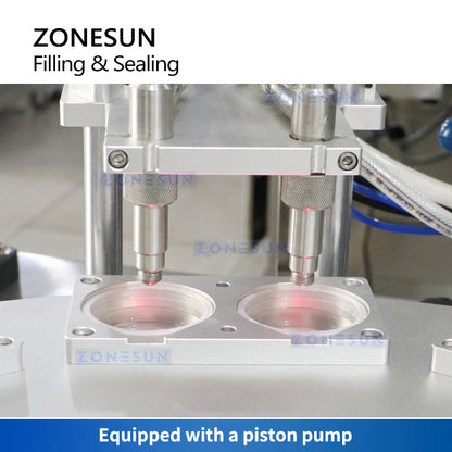 ZONESUN ZS-AFS02 Plastic Cup Piston Pump Liquid Paste Filling Sealing Machine