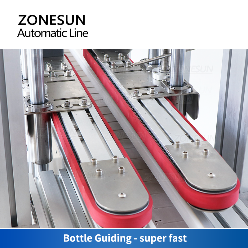 ZONESUN ZS-FAL180X8 4 Heads Piston Pump Liquid Filling Capping Square Bottle Double Sizes Labeling Machine