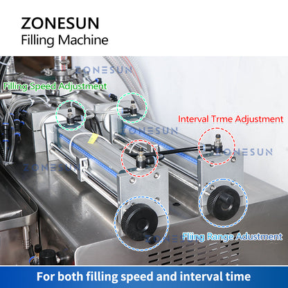 ZONESUN ZS-DTGT2 Automatic 2 Lifting Nozzles Pneumatic Piston Pump Paste Filling Machine