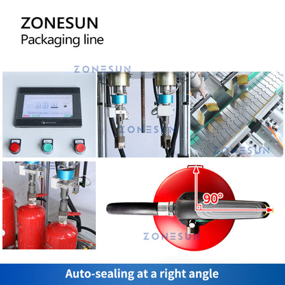 ZONESUN ZS-FE1 Automatic Fire Extinguisher Filling Sealing Labeling Production Line