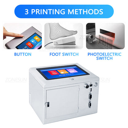 Máquina codificadora de fecha de inyección de tinta de sobremesa ZONESUN ZS-TIP127 