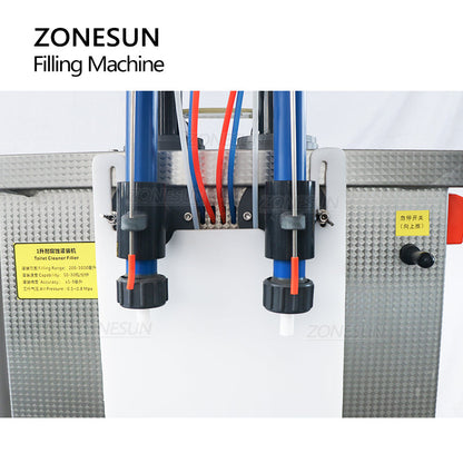 ZONESUN Fully Pneumatic Semi-automatic 2 Nozzles Corrosive Liquid Filling Machine