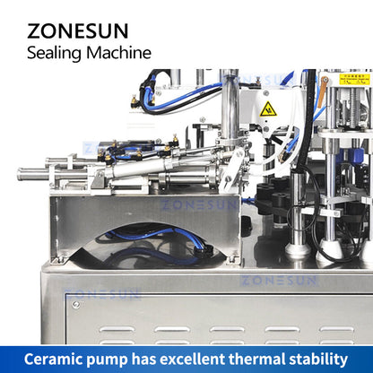 ZONESUN ZS-HX006SS Automatic 2 Nozzles Ceramic Pump Paste Tube Filling Ultrasonic Sealing Machine