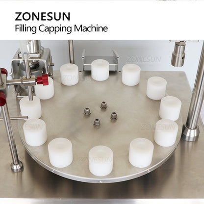 ZONESUN ZS-AFC1CP Rotary Ceramic Pump Liquid Filling And Capping Machine