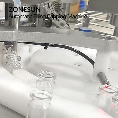 ZONESUN Automatic Penicillin Bottle Peristaltic Pump Liquid Filling And Capping Machine With Cap Feeder