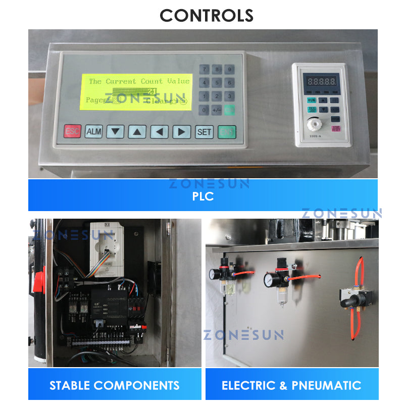 Máquina etiquetadora automática de pegamento para botellas redondas ZONESUN ZS-WGTB01 