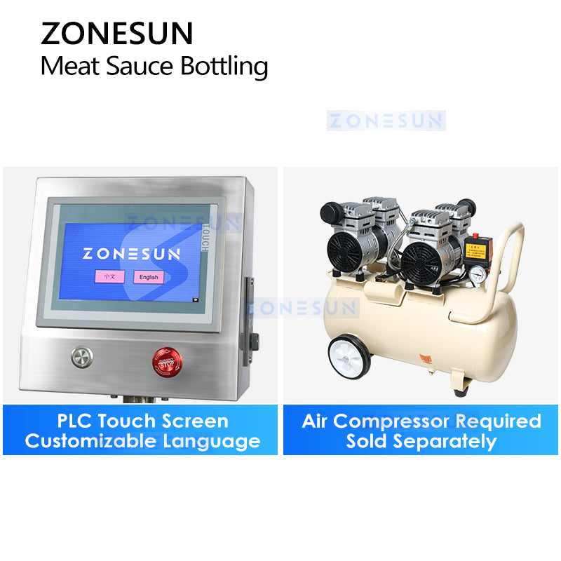 ZONESUN ZS-FAL180B5 Automatic Meat Sauce Paste Filling Capping Production Line