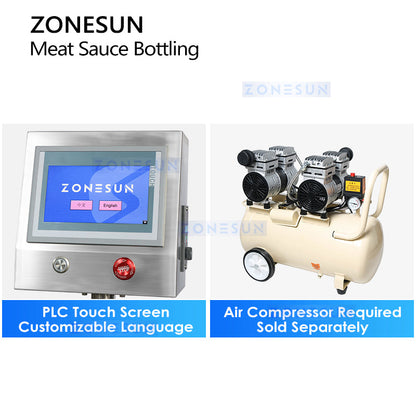 ZONESUN ZS-FAL180B5 Automatic Meat Sauce Paste Filling Capping Production Line