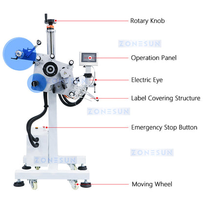 Aplicador de etiquetas de máquina etiquetadora plana automática ZONESUN ZS-TB851 