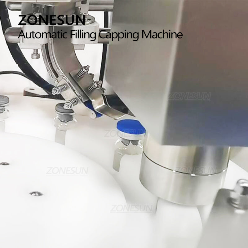 ZONESUN Automatic Penicillin Bottle Peristaltic Pump Liquid Filling And Capping Machine With Cap Feeder