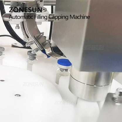 ZONESUN Automatic Penicillin Bottle Peristaltic Pump Liquid Filling And Capping Machine With Cap Feeder