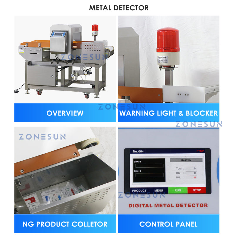 ZONESUN ZS-GW10 Automatic Granule Feeding Weighing Filling Sealing Machine With Metal Detector