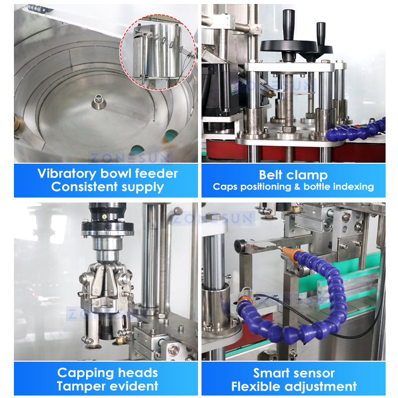 ZONESUN ZS-FAL180B2 Automatic Pilfer Proof Piston Pump Liquid Filling Capping Production Line