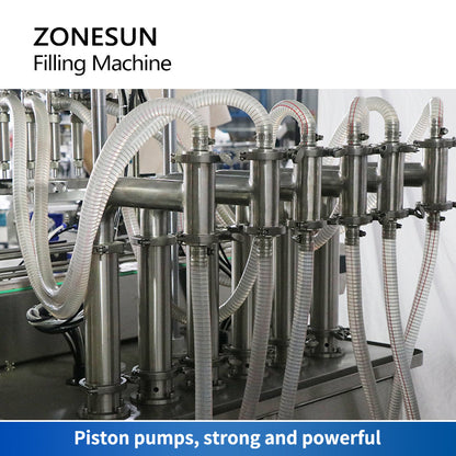 ZONESUN ZS-YT6T-6V Automatic Piston Pump Liquid Filling Machine With MIxing Tank