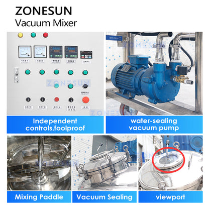 ZONESUN ZS-VM500 Vacuum Heating Mixing Machine