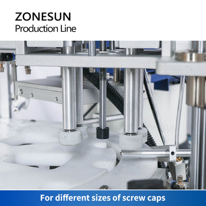 ZONESUN ZS-FAL180Z2 2 Nozzles Magnetic Pump Liquid Filling Capping Round Bottle Labeling  Production Line