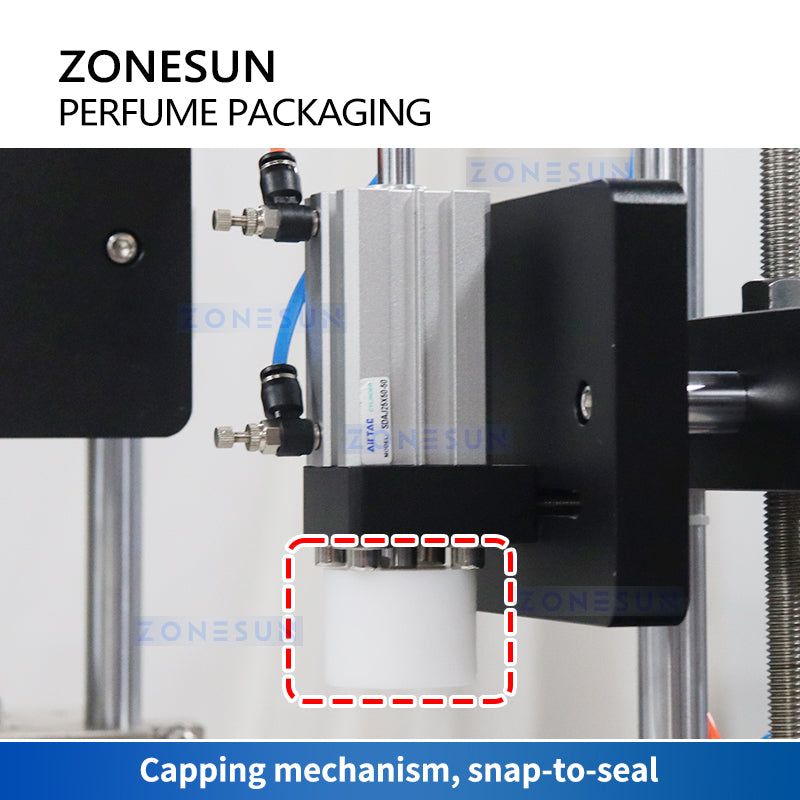 Tappatrice di riempimento di liquidi per l'alimentazione di bottiglie di profumo rotativa ZONESUN ZS-AFC7C 