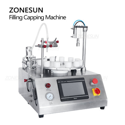 ZONESUN ZS-AFC1CP Rotary Ceramic Pump Liquid Filling And Capping Machine