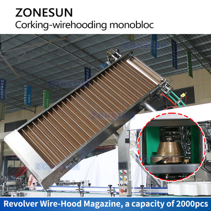 ZONESUN ZS-YG17 Automatic Wine Bottle Corking Wire Hooding Machine