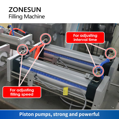 ZONESUN ZS-DTPT2 Automatic Pneumatic Piston Pump Paste Filling Machine with Mixing Tank & Feeding Pump