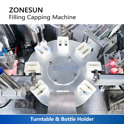 ZONESUN ZS-AFC6F Bomba peristáltica automática Máquina tapadora de llenado de líquidos de botella plana 