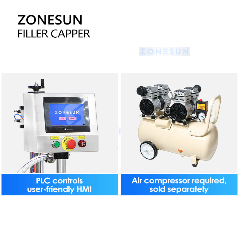 ZONESUN ZS-AFC26 Máquina automática de llenado y tapado de botellas de pasta con bomba de rotor 