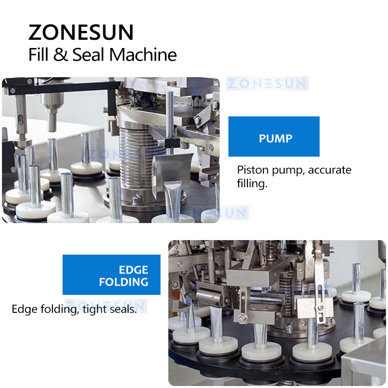 ZONESUN ZS-FXAP16 Automatic Paste Filling Tube Edge Folding Sealing Machine