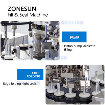 ZONESUN ZS-FXAP16 Automatic Paste Filling Tube Edge Folding Sealing Machine