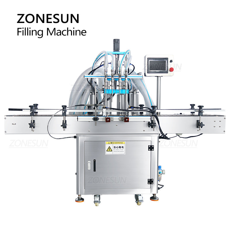 ZONESUN ZS-SV4HS Máquina de llenado de líquidos con bomba de pistón servo de 4 boquillas 