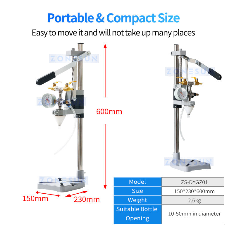 ZONESUN ZS-DYGZ01 Manual Equipressure Foamy Liquid Filling Machine