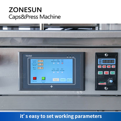 Máquina prensadora de tapas automática ZONESUN ZS-XG1870G con alimentador de tapas 