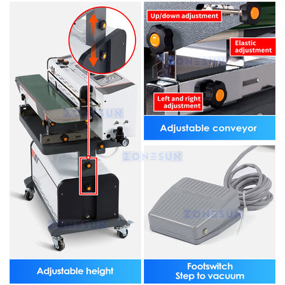 ZONESUN ZS-FK1080B Horizontal Vacuum/Gas Flush Sealing Machine