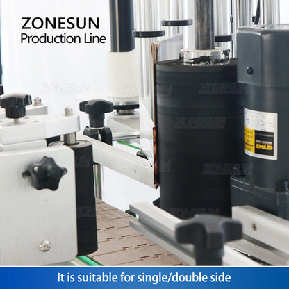 ZONESUN ZS-FAL180X4 4 Diving Nozzles Magnetic Pump Liquid Filling Capping Round Bottle Labeling Production Line